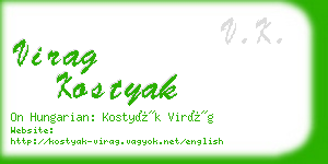 virag kostyak business card